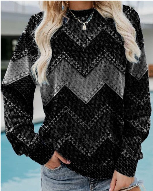 Stilla | Casual Sweatshirt Med Geometrisk Mønster Online