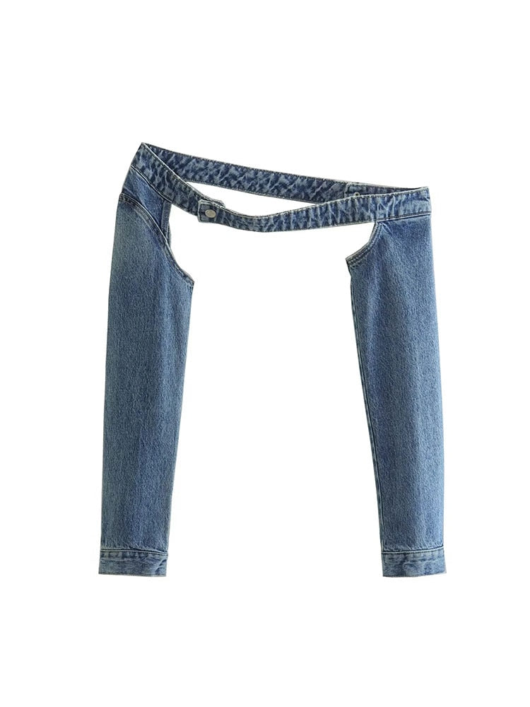 Stilla | Denim Ærmer & Denim Mini nederdel