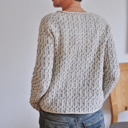 Stilla | Smart Grå Sweater Med Rund Udsnit