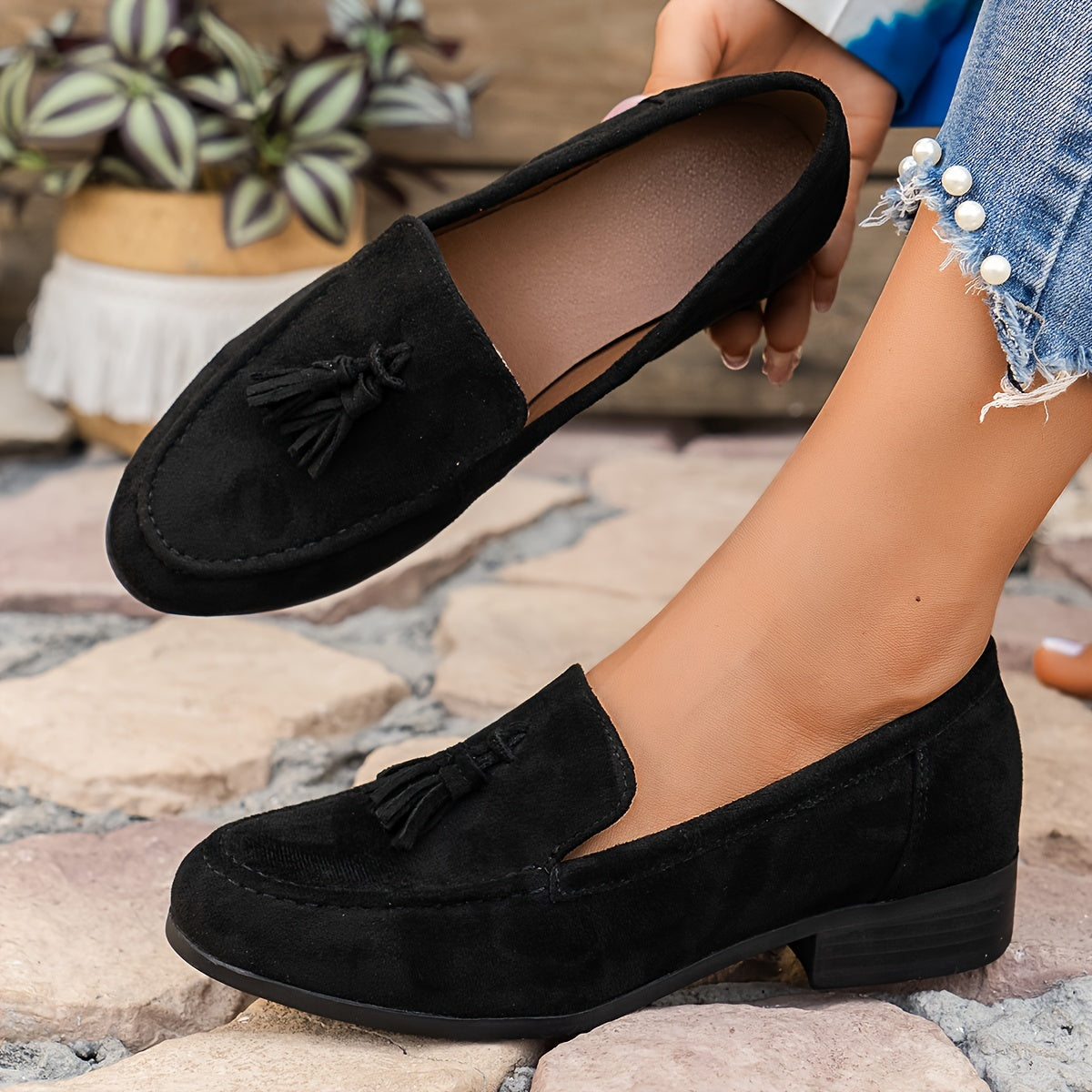 Stilla | Tassel Loafers Slip on Sko Til Hverdag Med Blød Sål