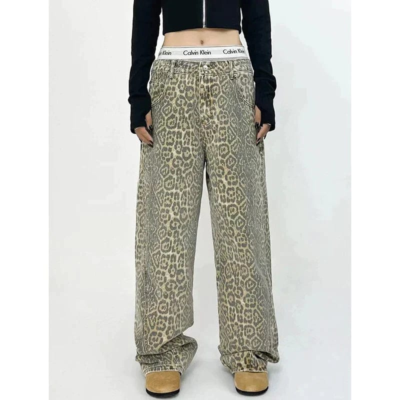 Stilla | Trendy Jeans Med Leopardprint