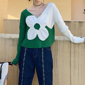 Stilla | Blomstret Sweater Med V-Udskæring Til Damer Levere
