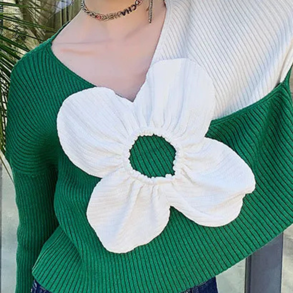 Stilla | Blomstret Sweater Med V-Udskæring Til Damer Levere