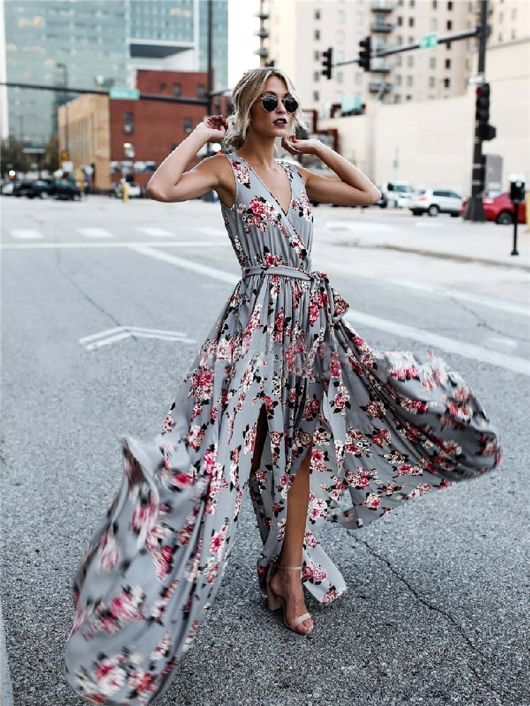 Stilla | Blomstret V|Hals Blondekjole Mode