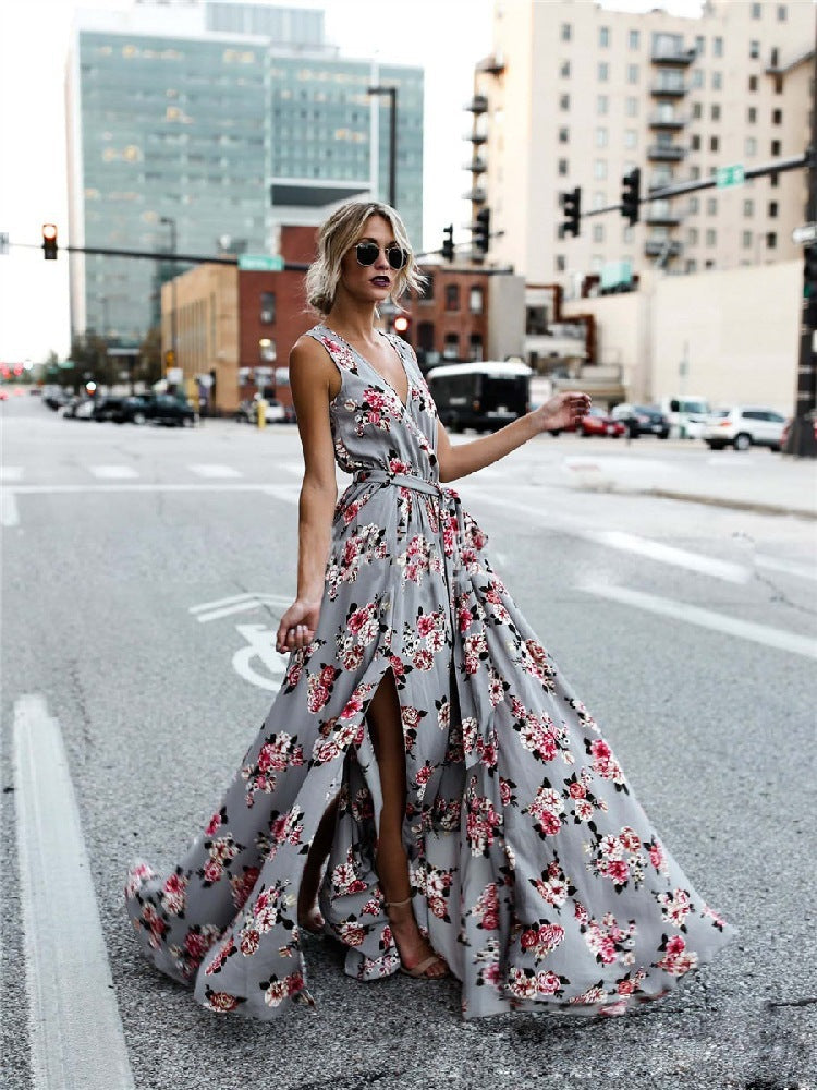 Stilla | Blomstret V|Hals Blondekjole Mode