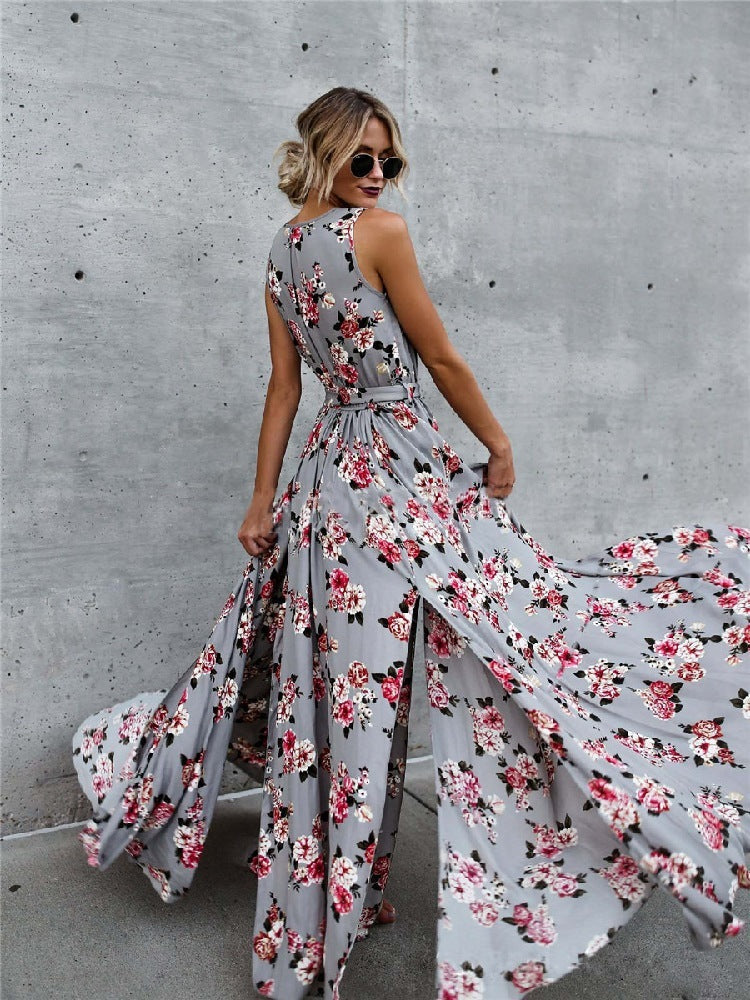 Stilla | Blomstret V|Hals Blondekjole Mode