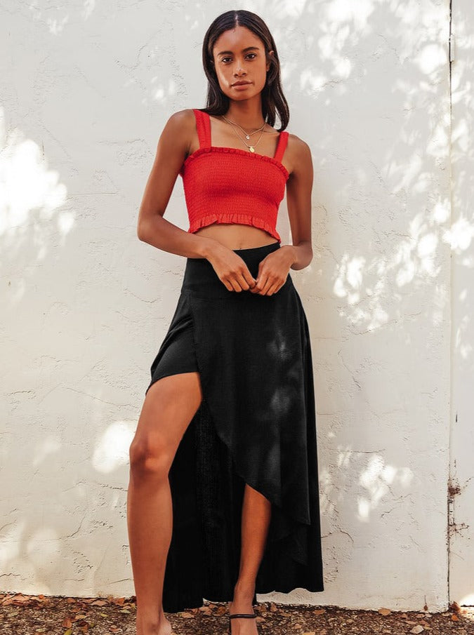 Stilla | Casual Asymmetrisk Midiskørt Online salg