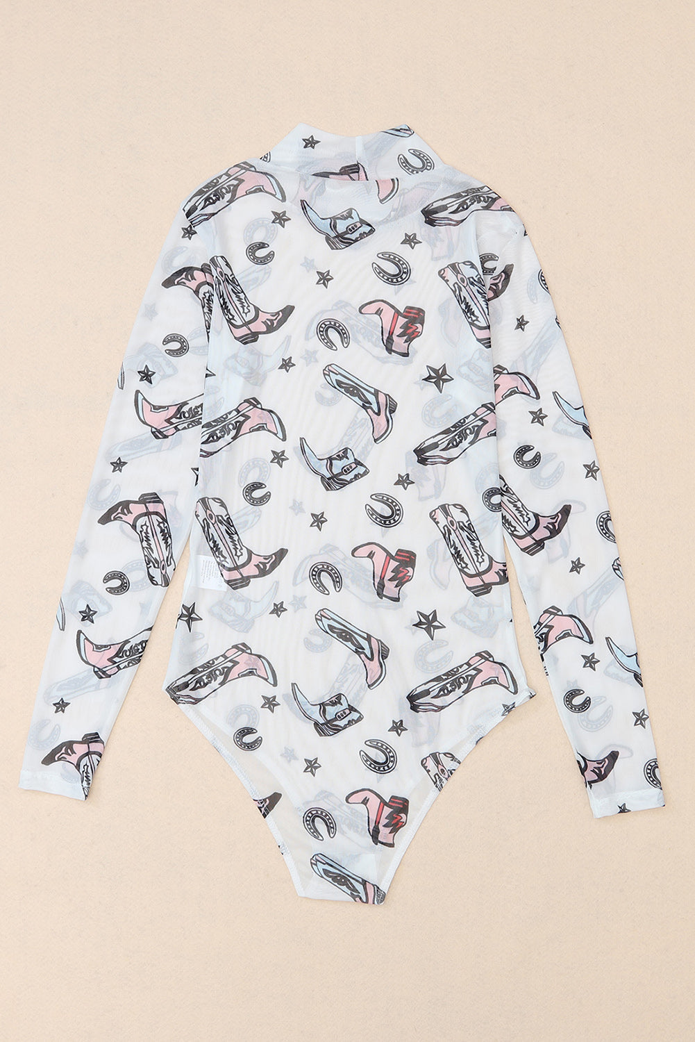 Stilla | Trykt Mock Neck Langærmet Bodysuit