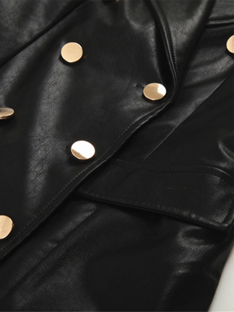 Stilla | Lang Kunstlæder-Trenchcoat til et stilfuldt, elegant look