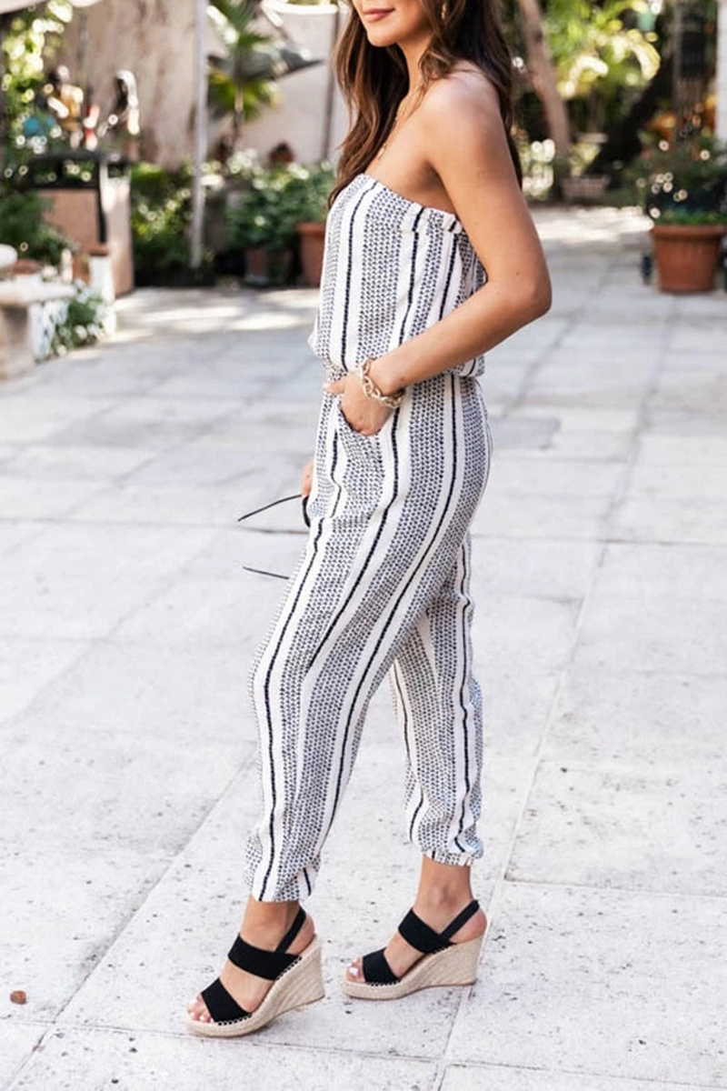 Stilla | Afslappet Print Frenulum Fold Strapless Regular Jumpsuits Udsalg