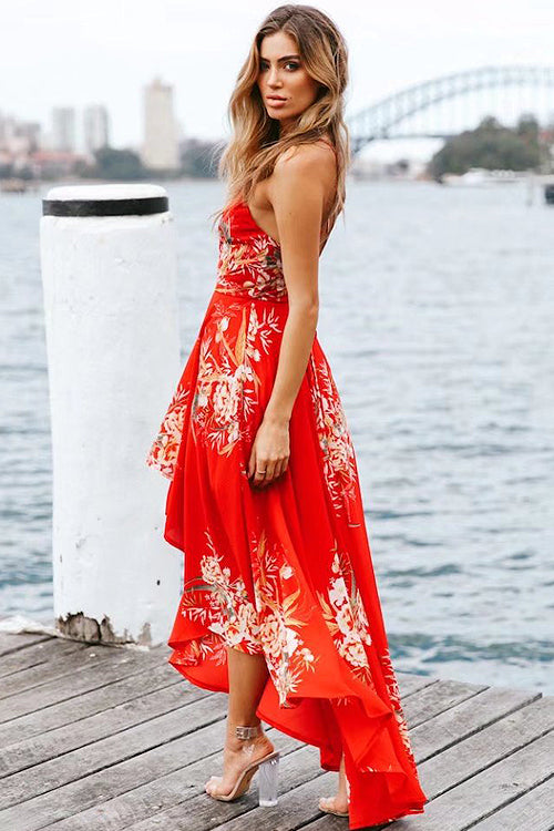 Stilla | Flare Rosætte Crossback Maxi Kjole Online Hot Salg