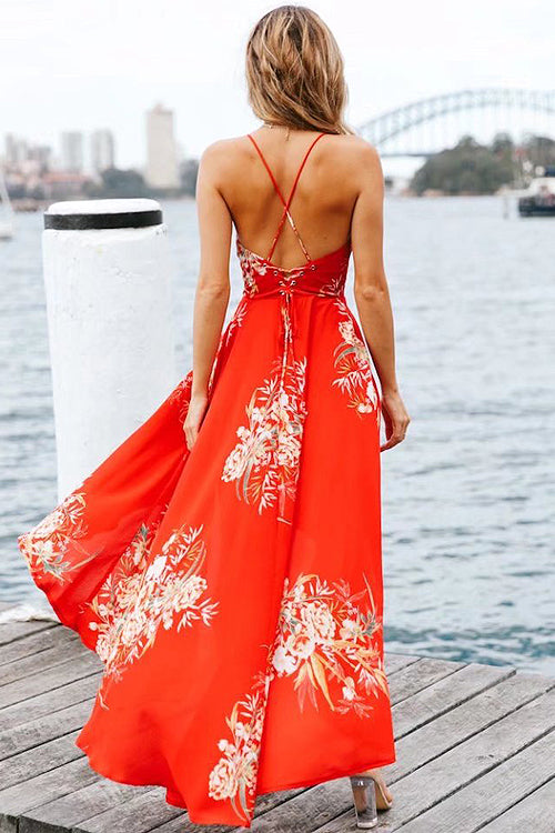 Stilla | Flare Rosætte Crossback Maxi Kjole Online Hot Salg