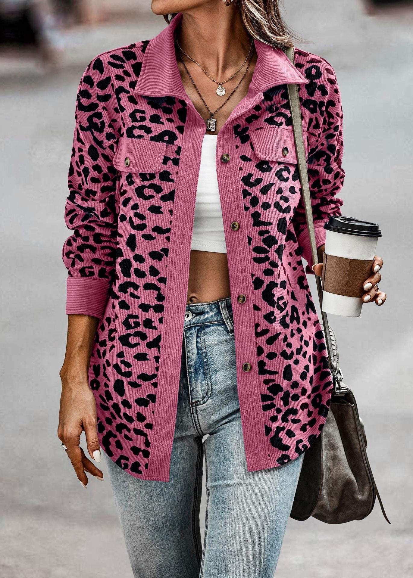 Stilla | Trendy overgangsjakke med leopardmønster