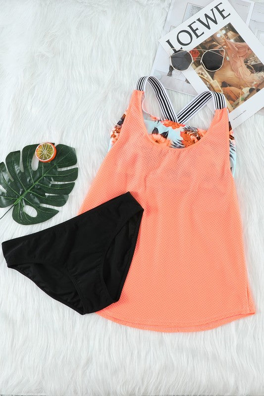 Stilla | Trykt Splicing Racerback Tankini