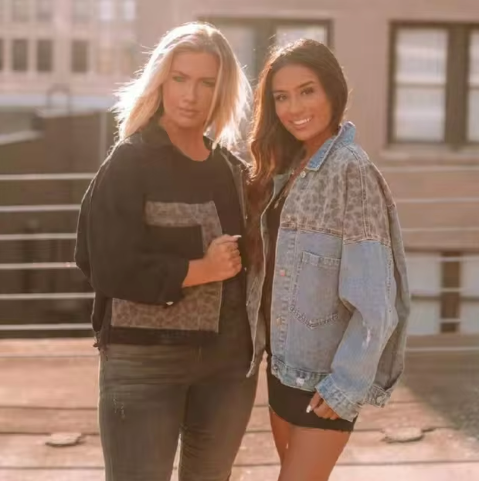 Stilla | Denimjakke Med Leopardpatch