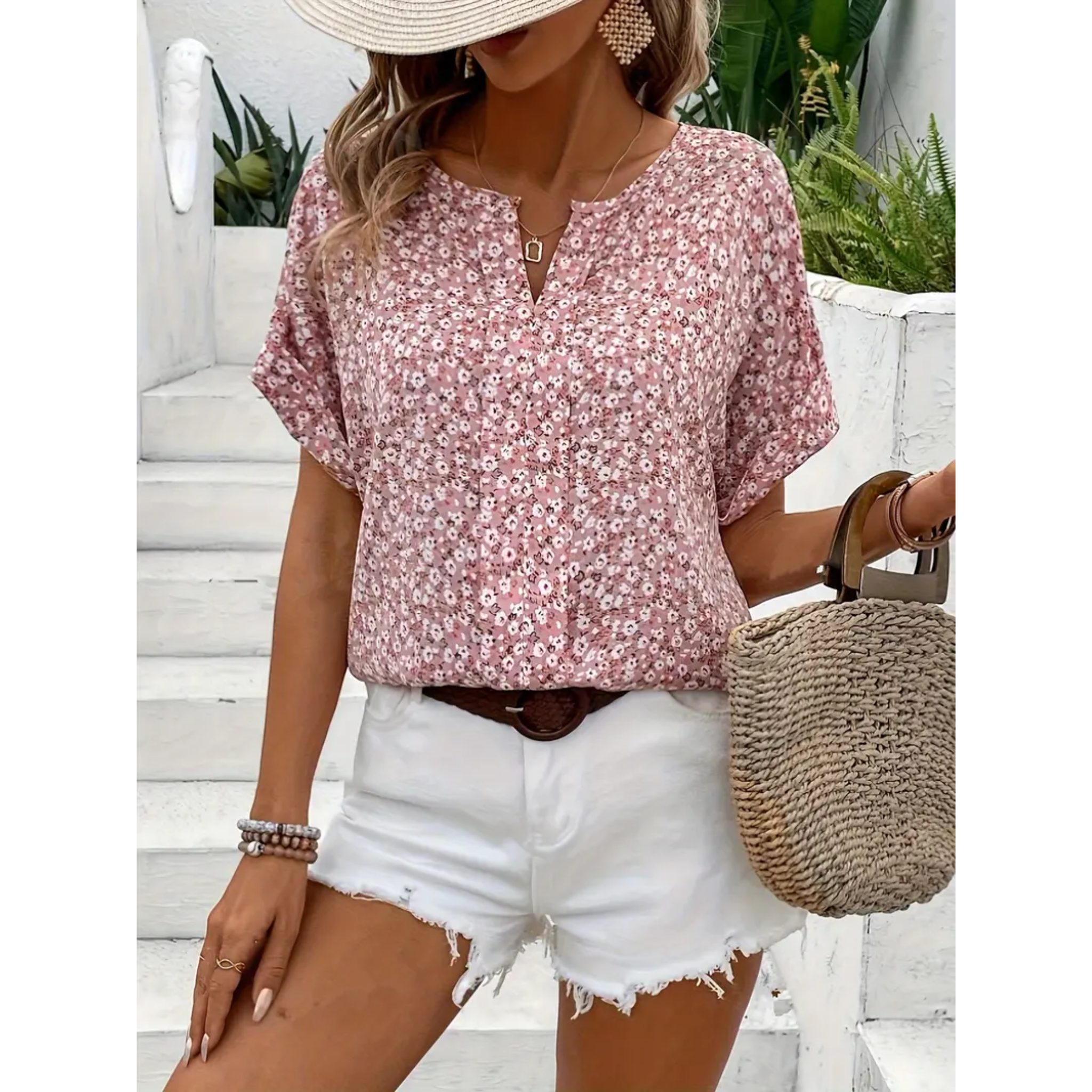 Stilla | Floral mønster blomster skjorte Mode
