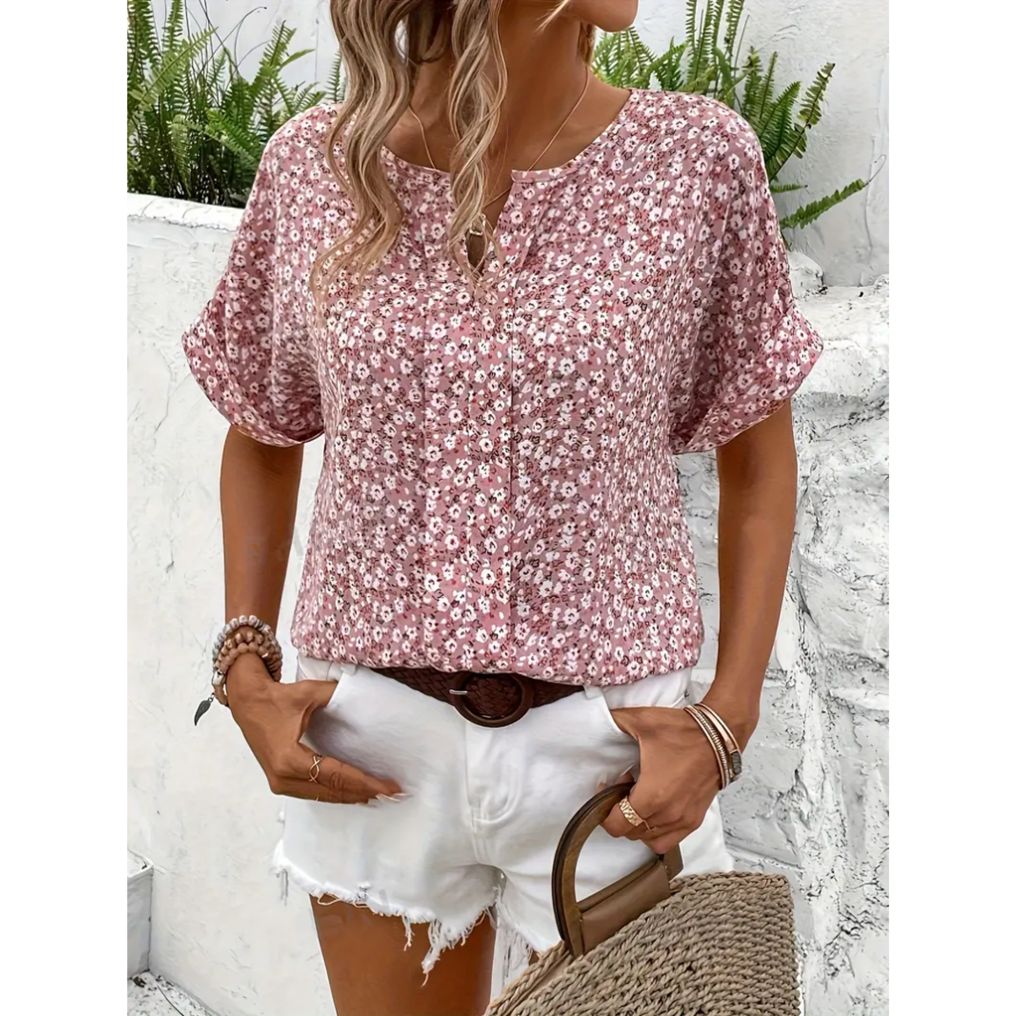Stilla | Floral mønster blomster skjorte Mode