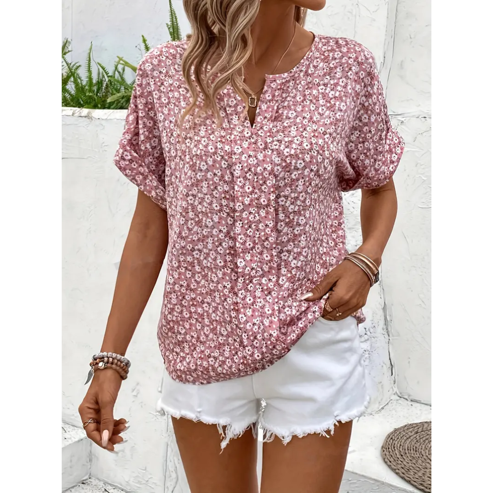 Stilla | Floral mønster blomster skjorte Mode