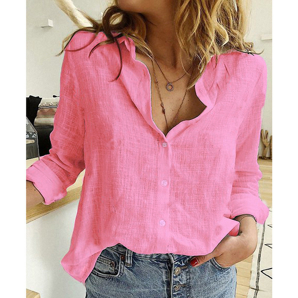 Stilla | Loose Damebluse Med Knapliste Og Reverskrave