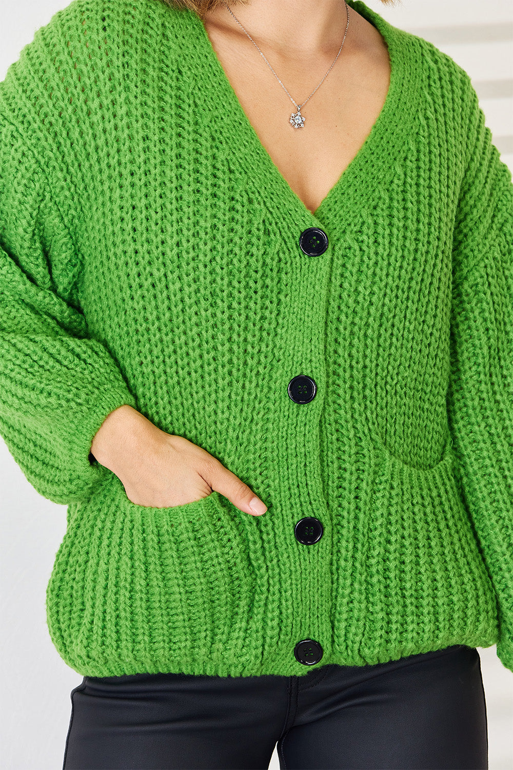 Stilla | Med lommer knaplukning nedtrukket skulder cardigan