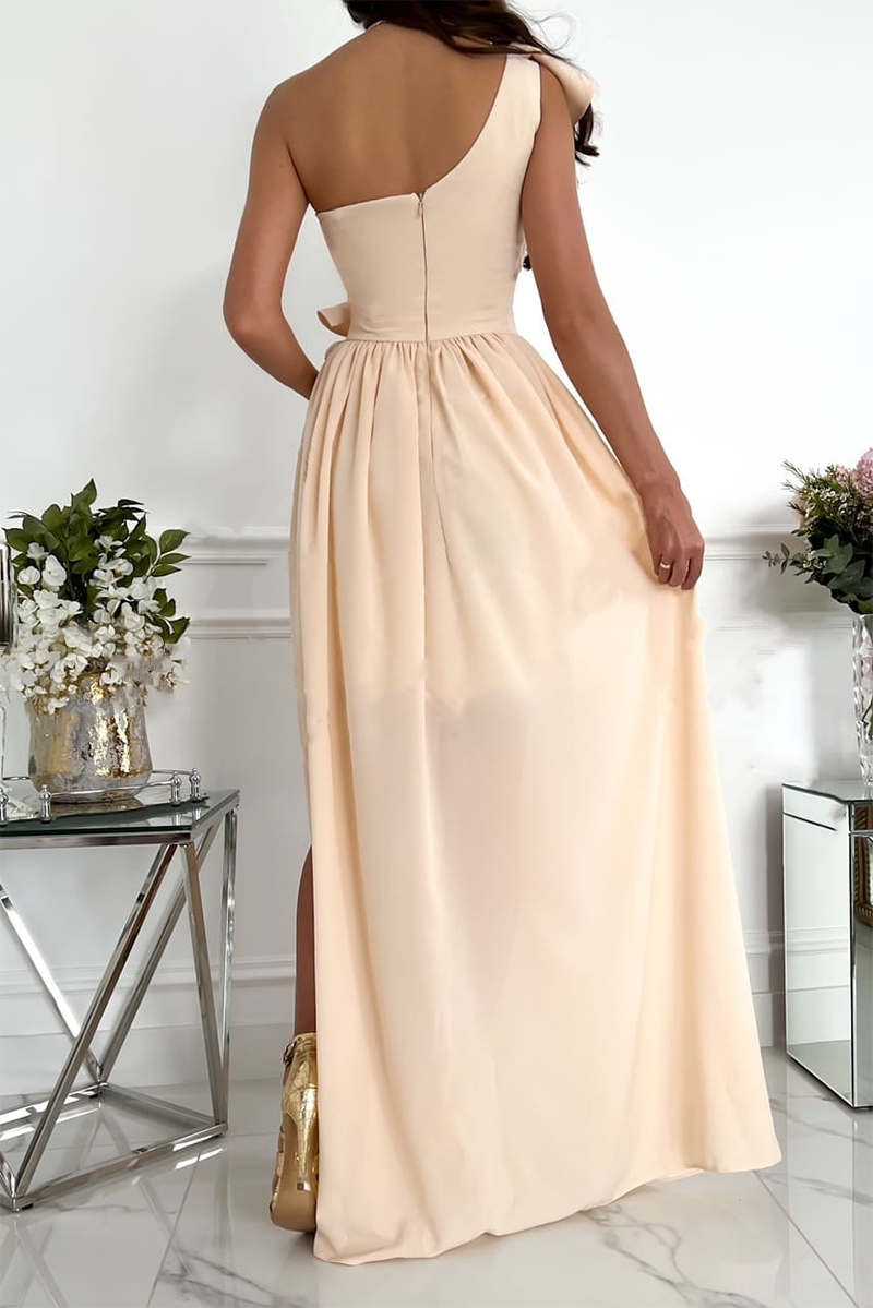 Stilla | Afslappet Solid Flounce One Shoulder Cake Skirt Kjoler