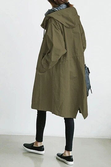Stilla | Moderigtig lang trenchcoat kvinders skiftesæson