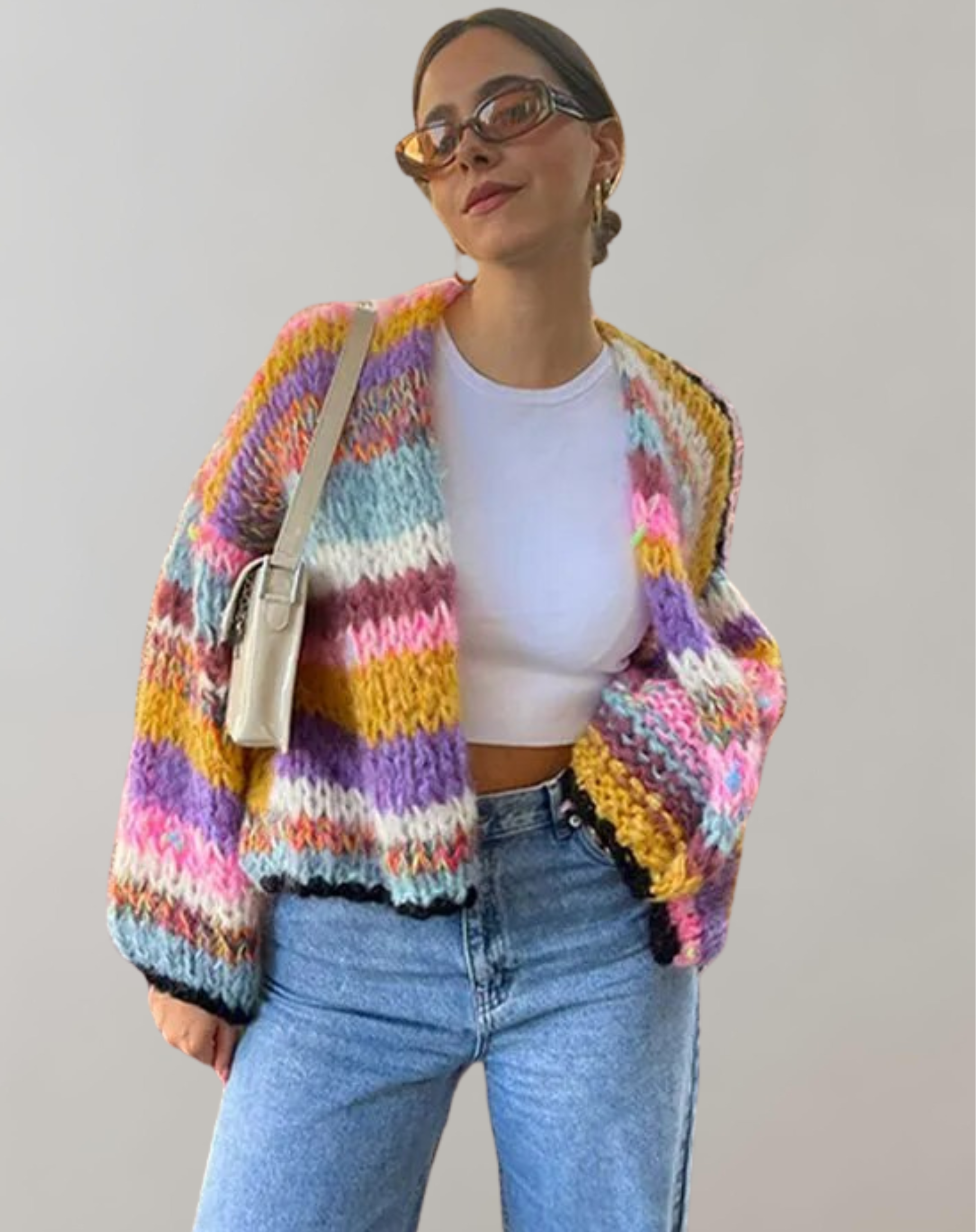 Stilla | Oversize og farverig strikjakke