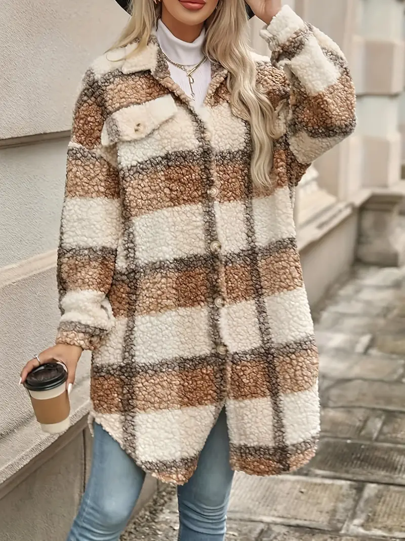 Stilla | Ternet Sherpa-jakke med knapper Online
