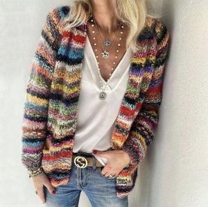 Stilla | Jessika Cardigan Elegant og Farverig