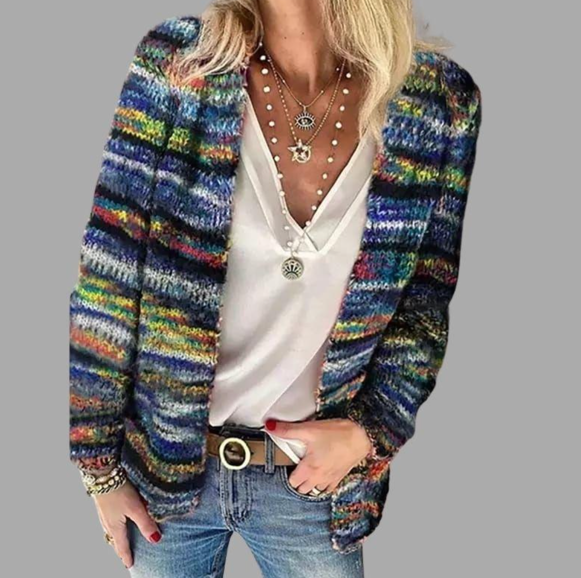 Stilla | Jessika Cardigan Elegant og Farverig