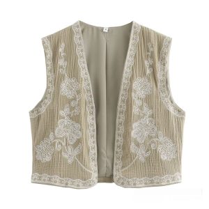 Stilla | Moderne Casual Vest Med To Farver Og Broderi