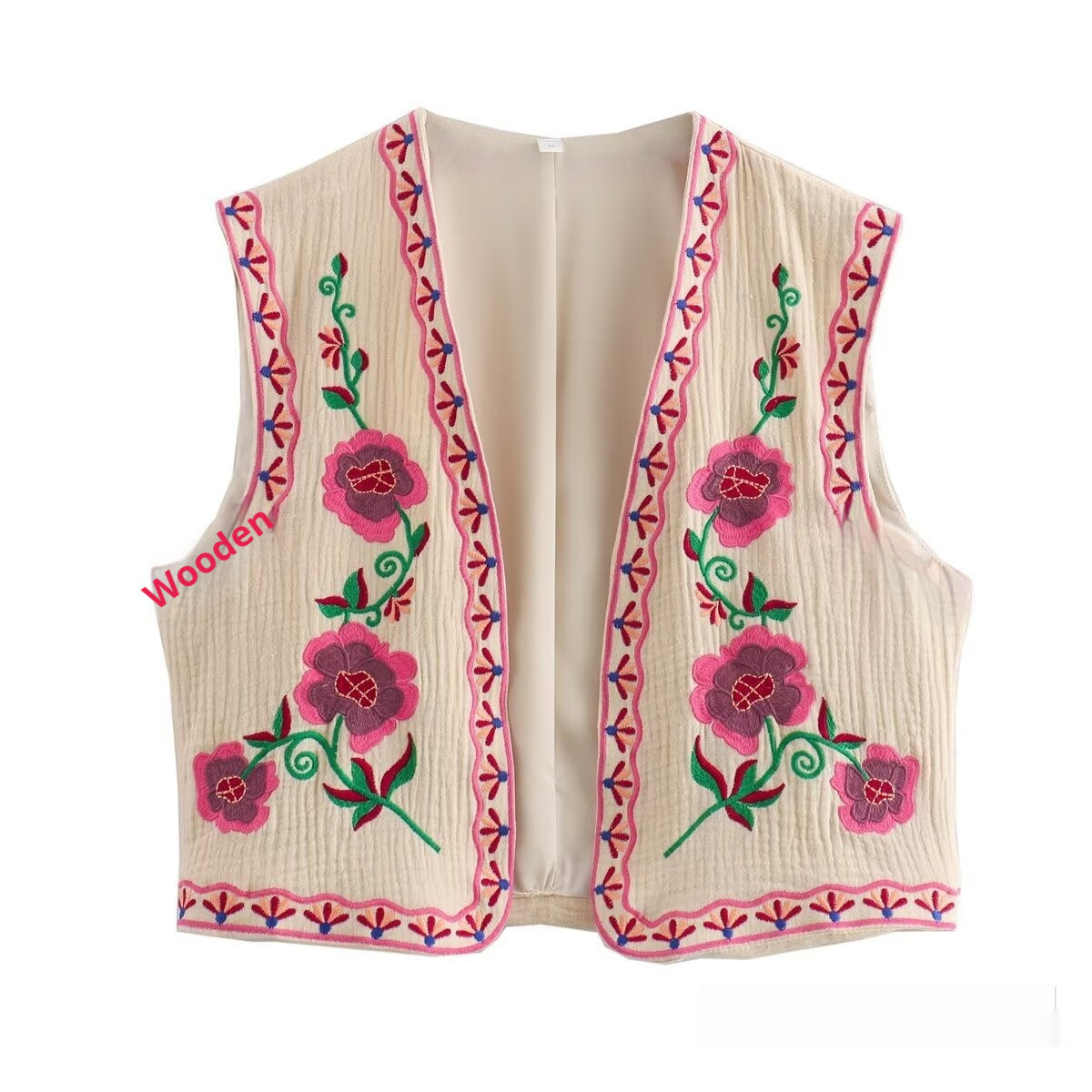 Stilla | Moderne Casual Vest Med To Farver Og Broderi