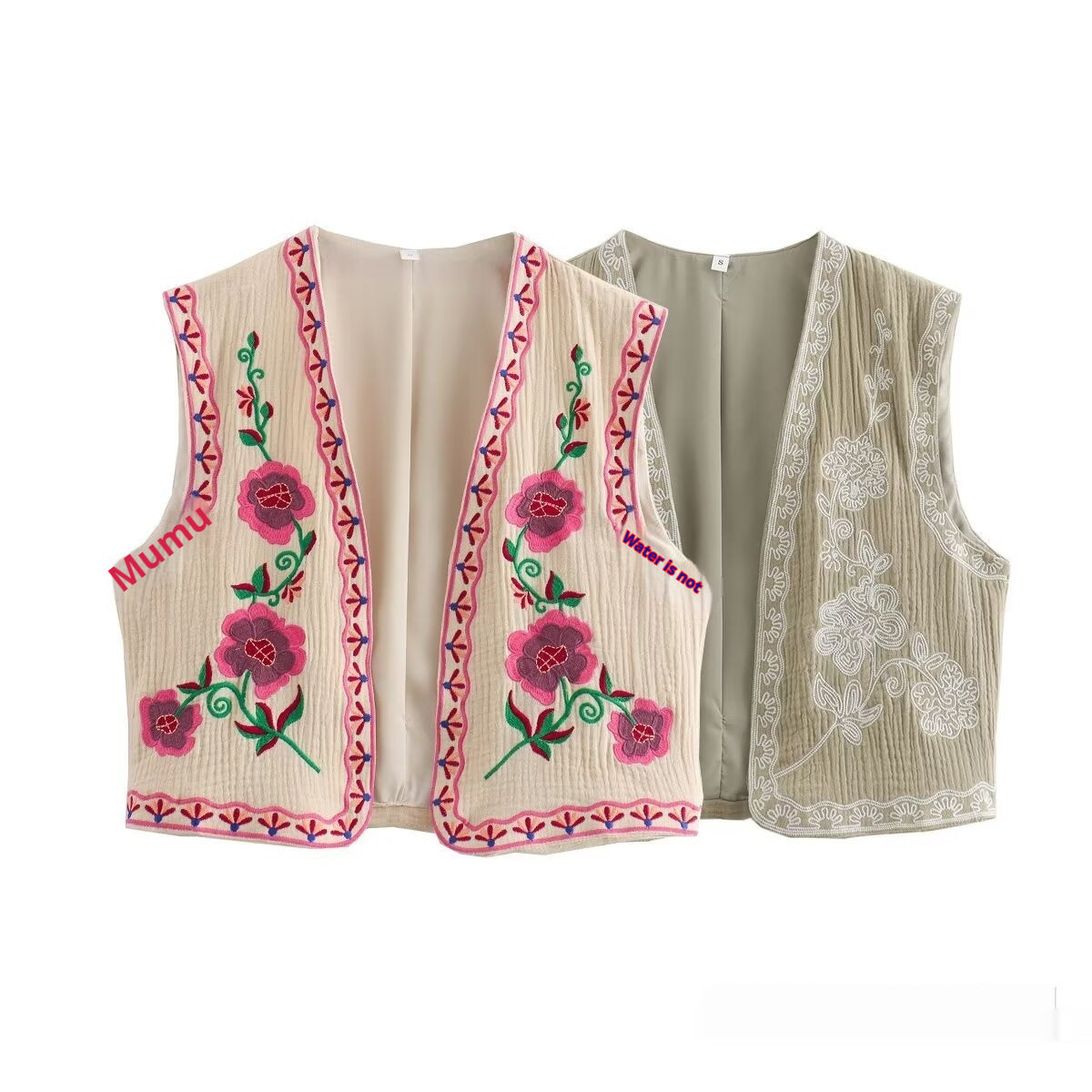 Stilla | Moderne Casual Vest Med To Farver Og Broderi