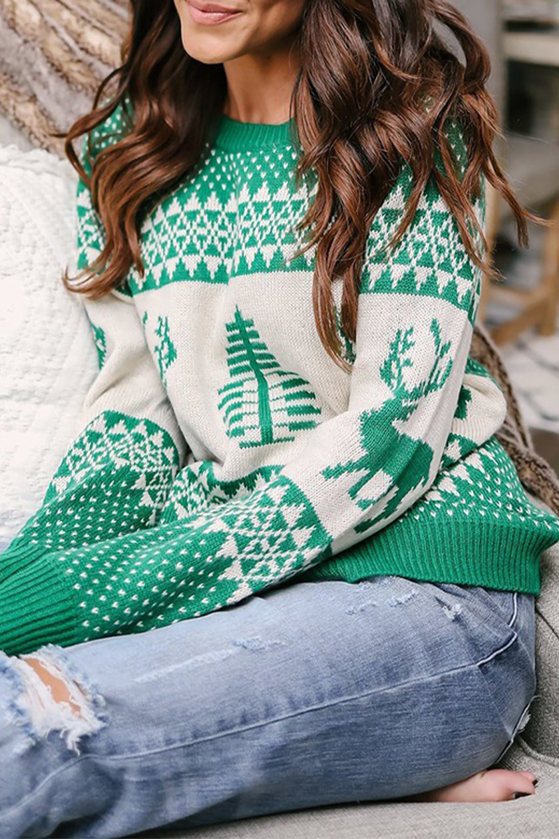 Stilla | Casual Rund hals trøjer med trykt patchwork