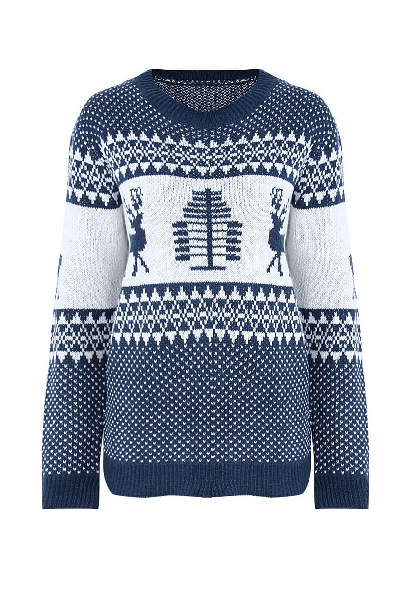 Stilla | Casual Rund hals trøjer med trykt patchwork