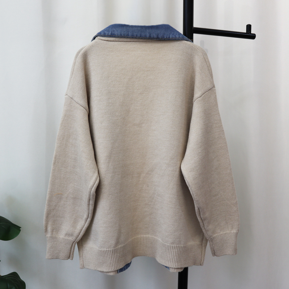 Stilla | Smart Cardigan til kvinder med trendy denim detaljer
