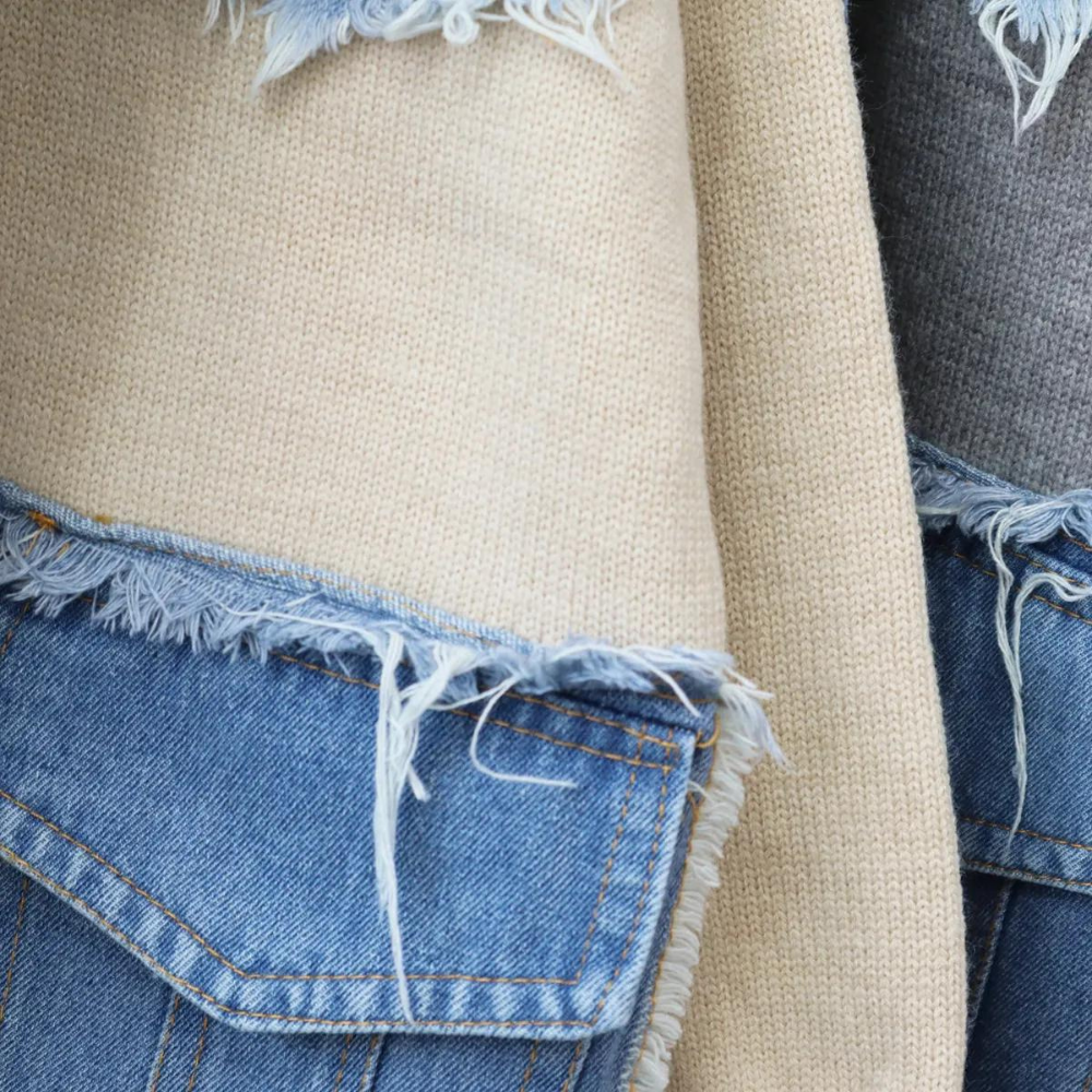 Stilla | Smart Cardigan til kvinder med trendy denim detaljer