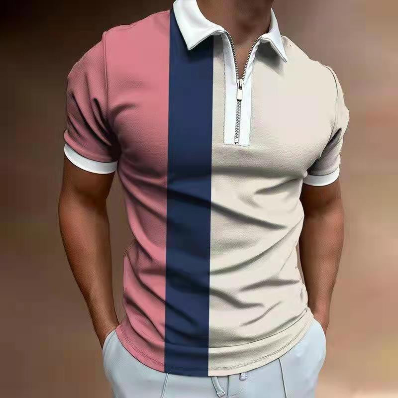 Stilla | Stribet Polo Shirt Med Korte Ærmer Og Krave