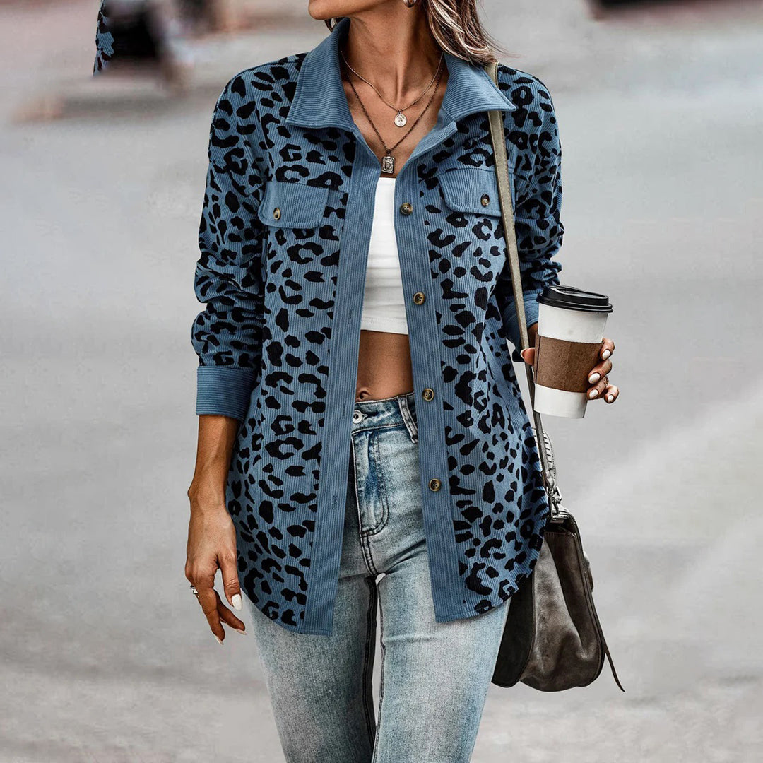 Stilla | Trendy jakke med leopardprince