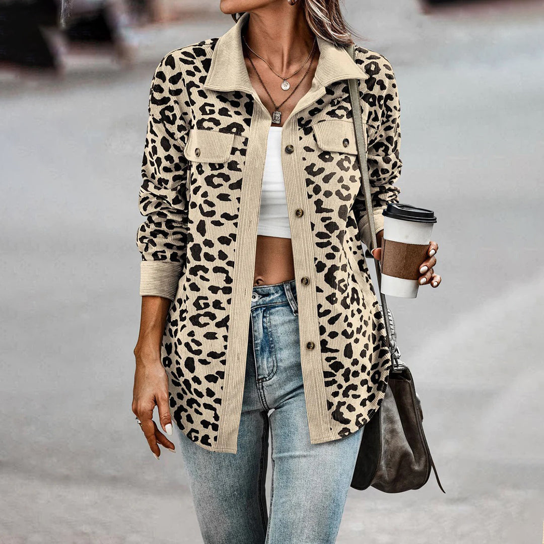 Stilla | Trendy jakke med leopardprince