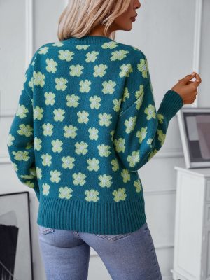 Stilla | Pullover med blomster mønster
