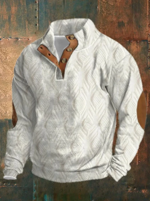 Stilla | Retro Stil Sweatshirt Afslappet Button up Design