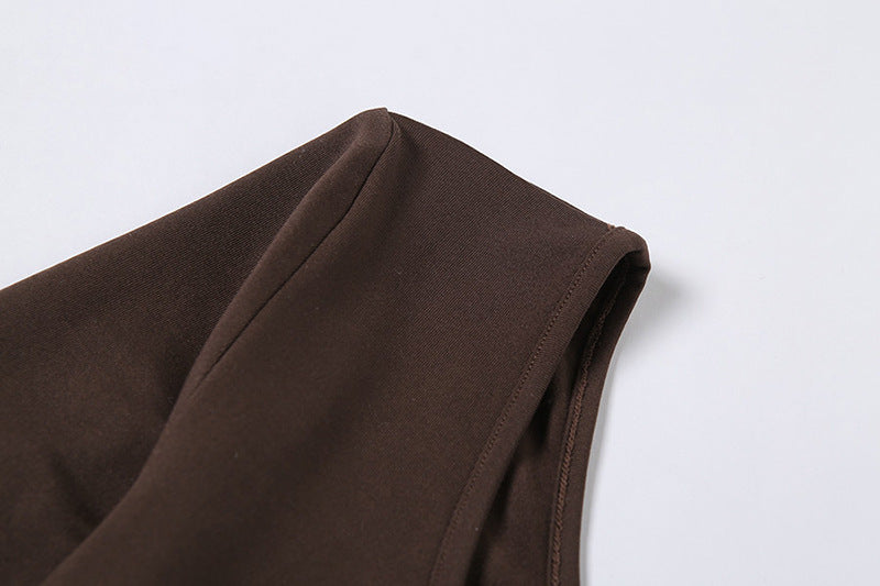 Stilla | Solid Farve Rund Hals Langærmet Bodycon Jumpsuit
