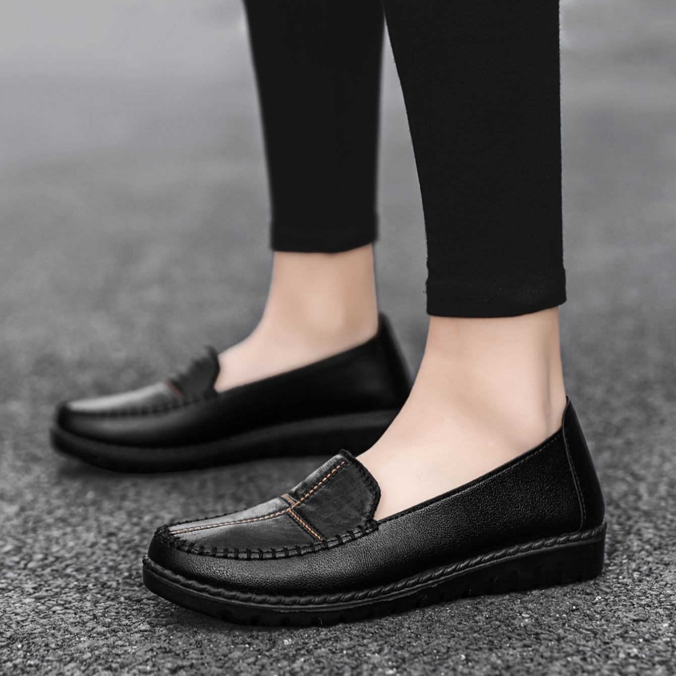 Stilla | Dame Slip on Loafers, Blød Sål, Skridsikre Flade Sko