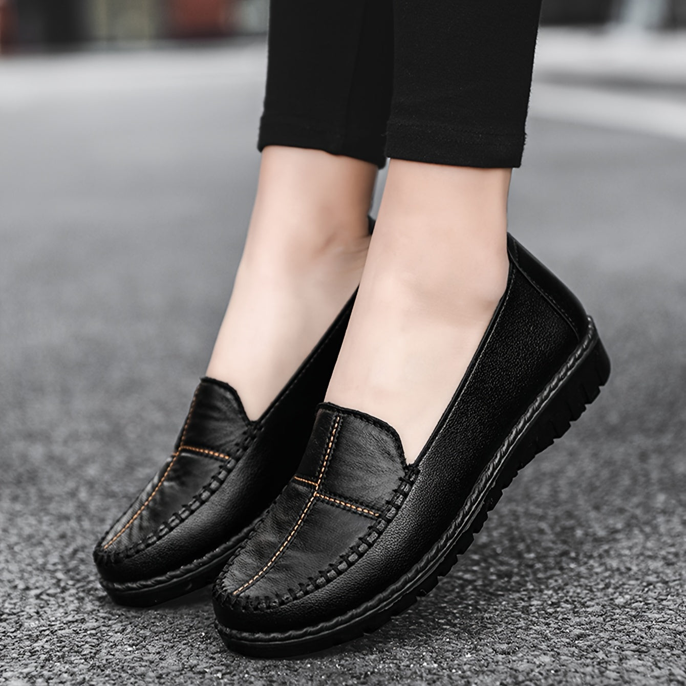 Stilla | Dame Slip on Loafers, Blød Sål, Skridsikre Flade Sko