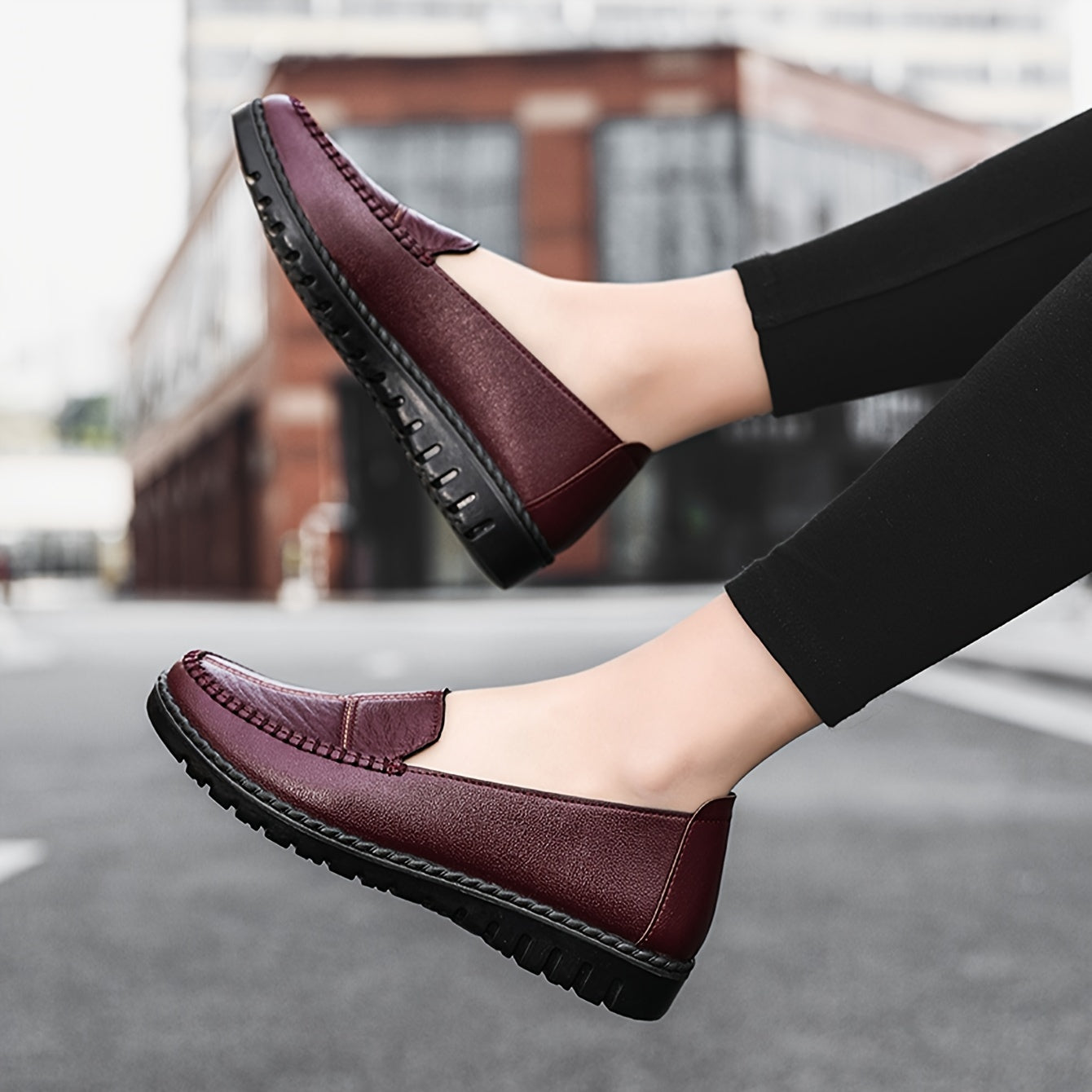 Stilla | Dame Slip on Loafers, Blød Sål, Skridsikre Flade Sko