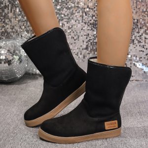 Stilla | Kvinders vinter slip-on midt-læg snesko med platform sål Online salg