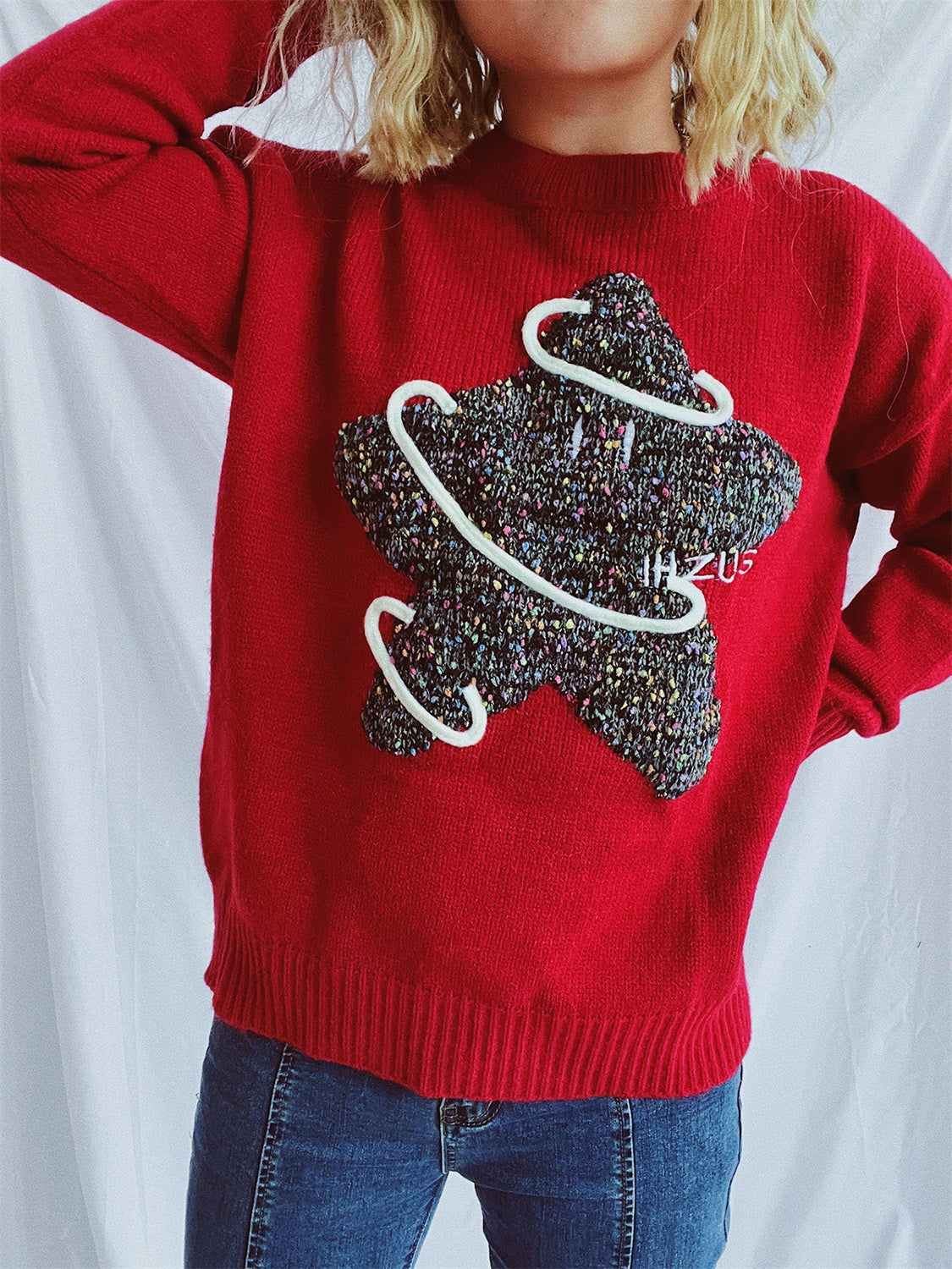 Stilla | Star Rund Hals Langærmet Sweater Online Hot Salg