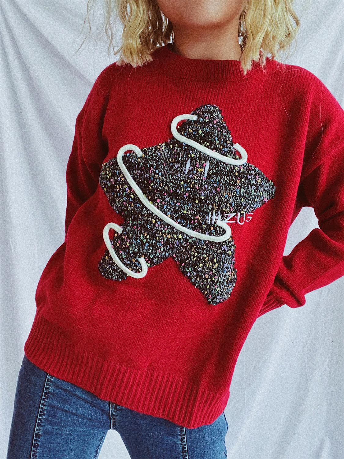 Stilla | Star Rund Hals Langærmet Sweater Online Hot Salg