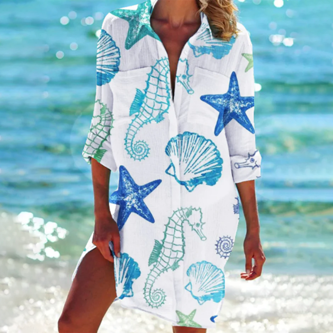 Stilla | Strand Kimono Letvægts Loose Fit Knaplukning Åndbar Og Stilfuld